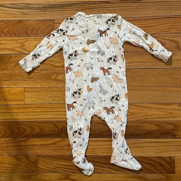6 Month Angel Dear Farmyard Babies Bamboo Footie - Picture 2 of 2